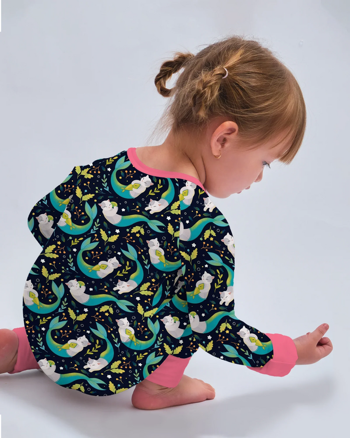 Midnight Mermaid Cats  Bamboo Convertible Zippy