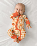 Cute Fall Pumpkin Leaves Gingham Bamboo Convertible Zippy