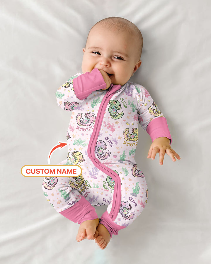 Snaxolotl Custom Name Bamboo Convertible Zippy