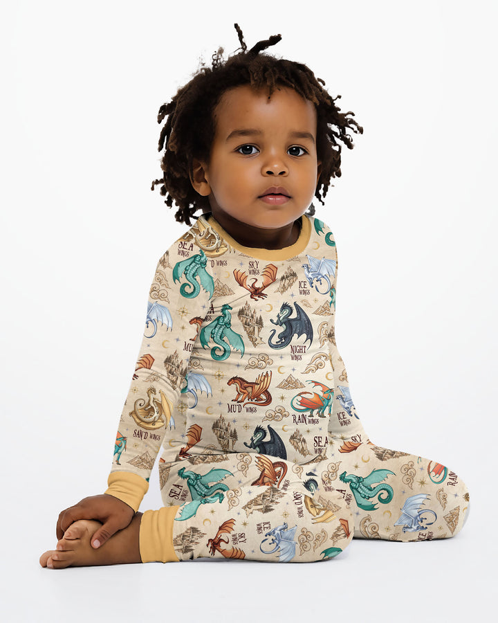 Elemental Dragons Bamboo Two Piece Long Sleeve Pajama Set