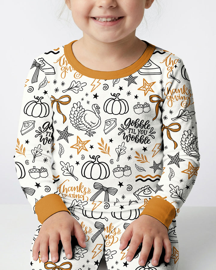 Cute Coquette Fal Bamboo Two Piece Long Sleeve Pajama Set