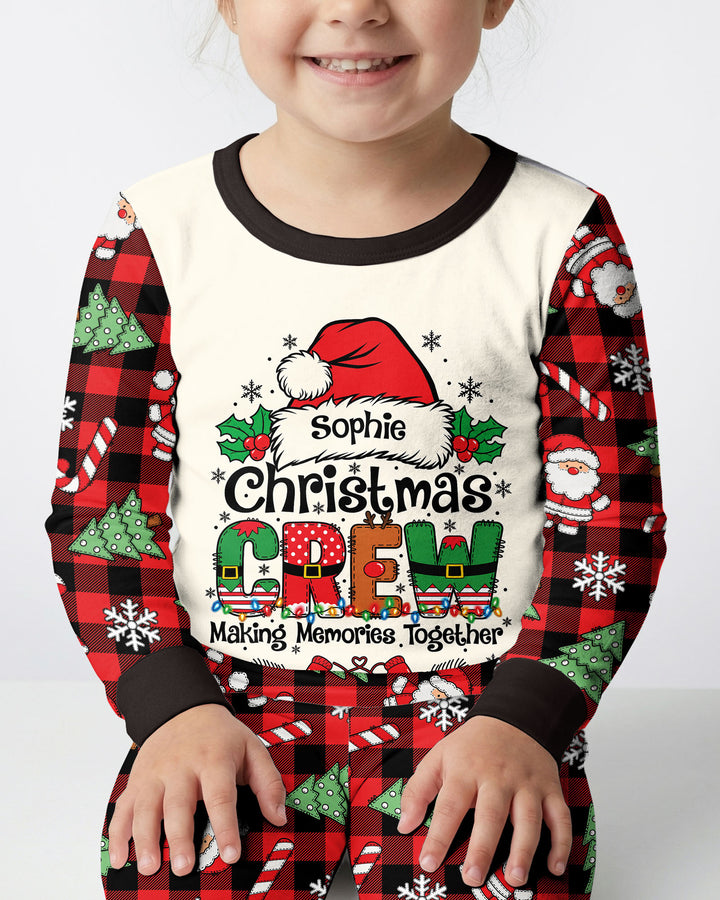 Custom Name Family Matching Christmas Crew Making Memories Together Bamboo Two Piece Long Sleeve Pajama Set