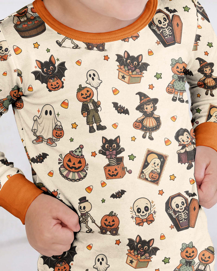 Vintage Halloween Bamboo Two Piece Long Sleeve Pajama Set
