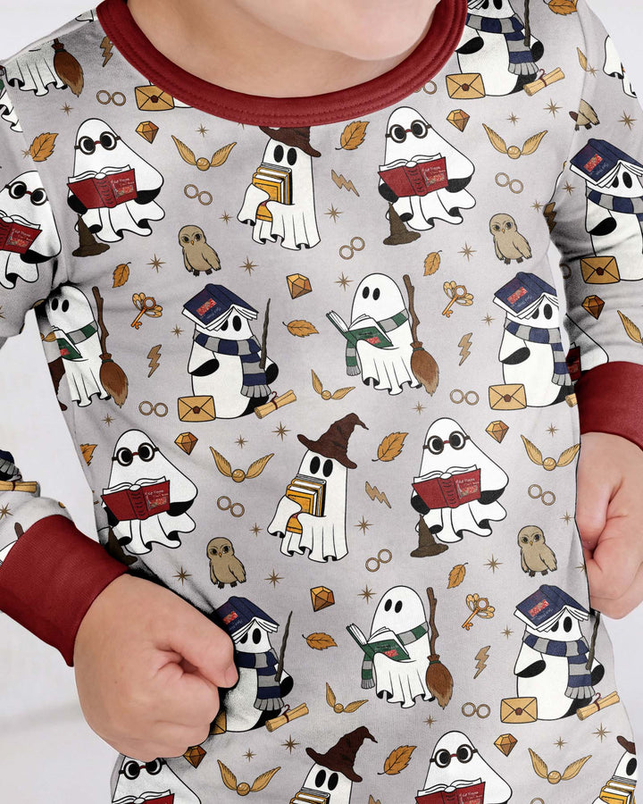 Halloween Wizard Boo Bamboo Two Piece Long Sleeve Pajama Set