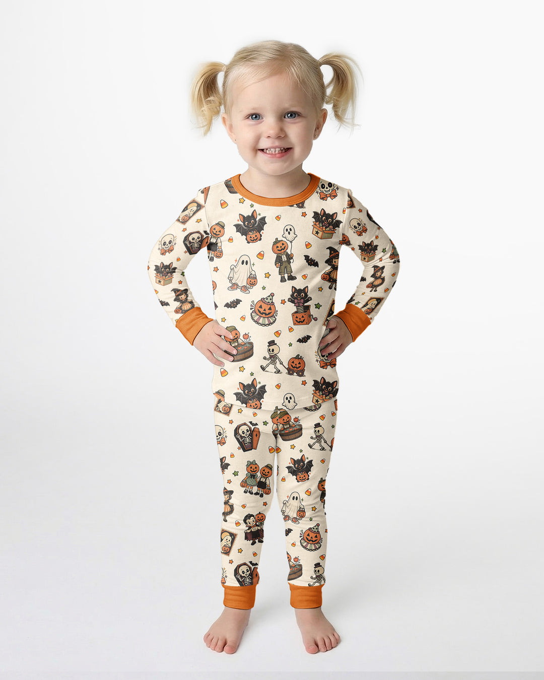 Vintage Halloween Bamboo Two Piece Long Sleeve Pajama Set