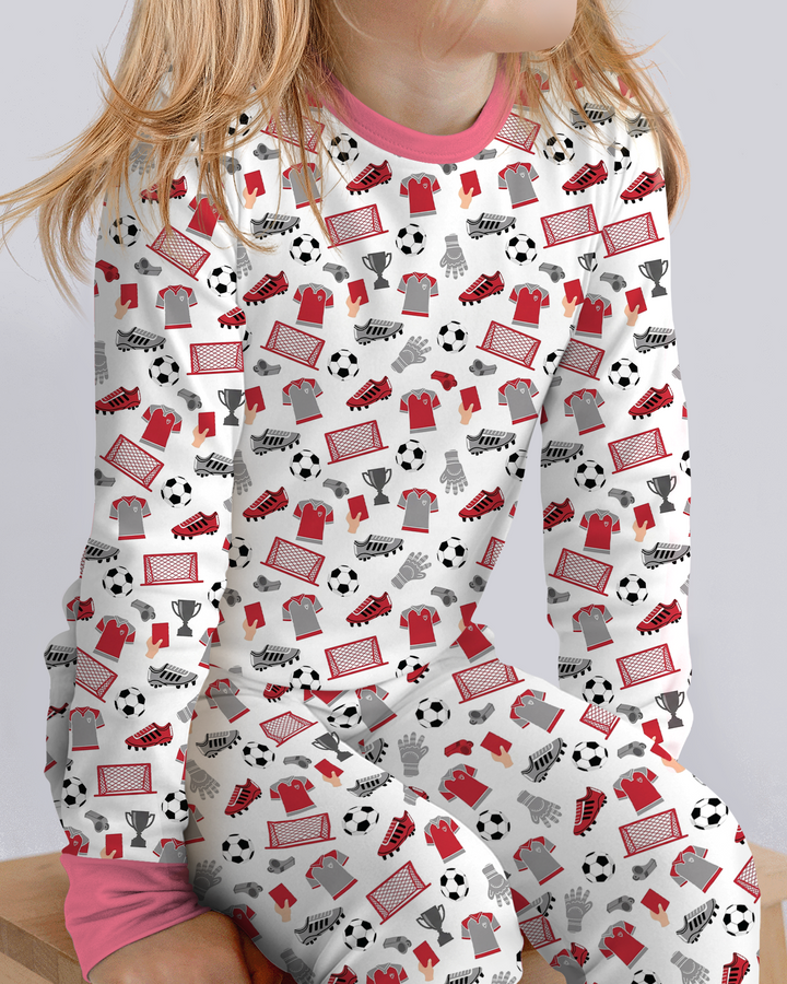 Zweiteiliges Langarm-Pyjama-Set mit Sommerfrüchten