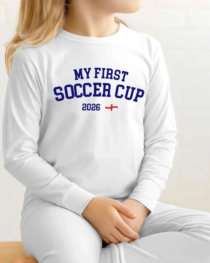 My First Soccer Cup 2026 Bamboo Two Piece Long Sleeve Pajama Set
