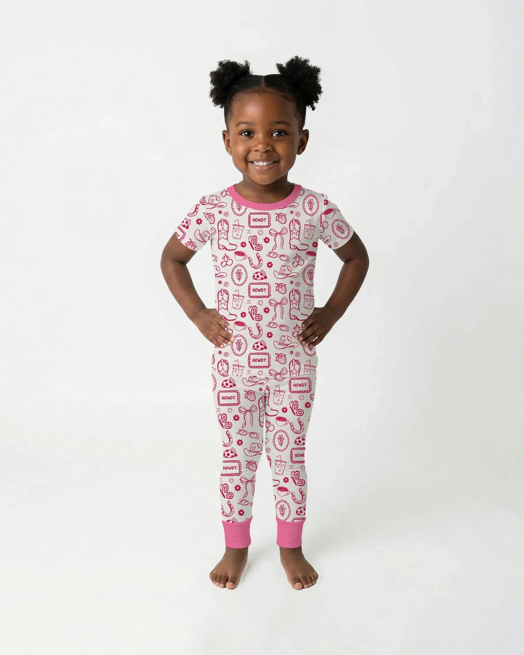Doodle Wild West Cowgirl Bamboo Two Piece Short Sleeve Pajama Set