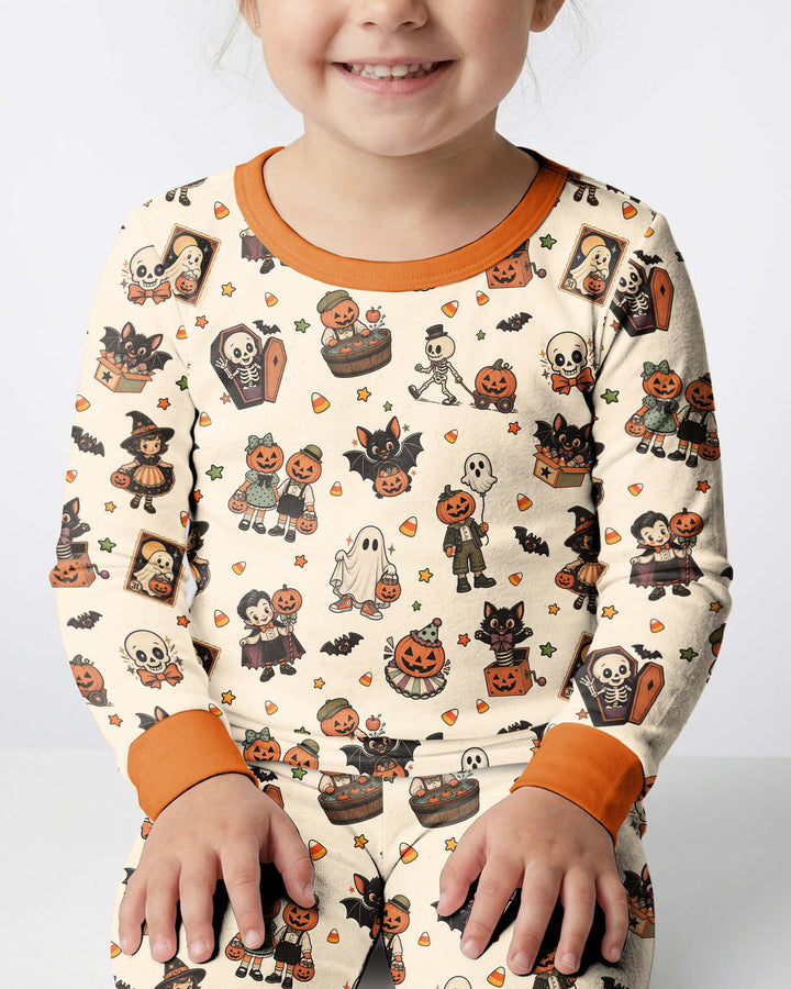 Vintage Halloween Bamboo Two Piece Long Sleeve Pajama Set