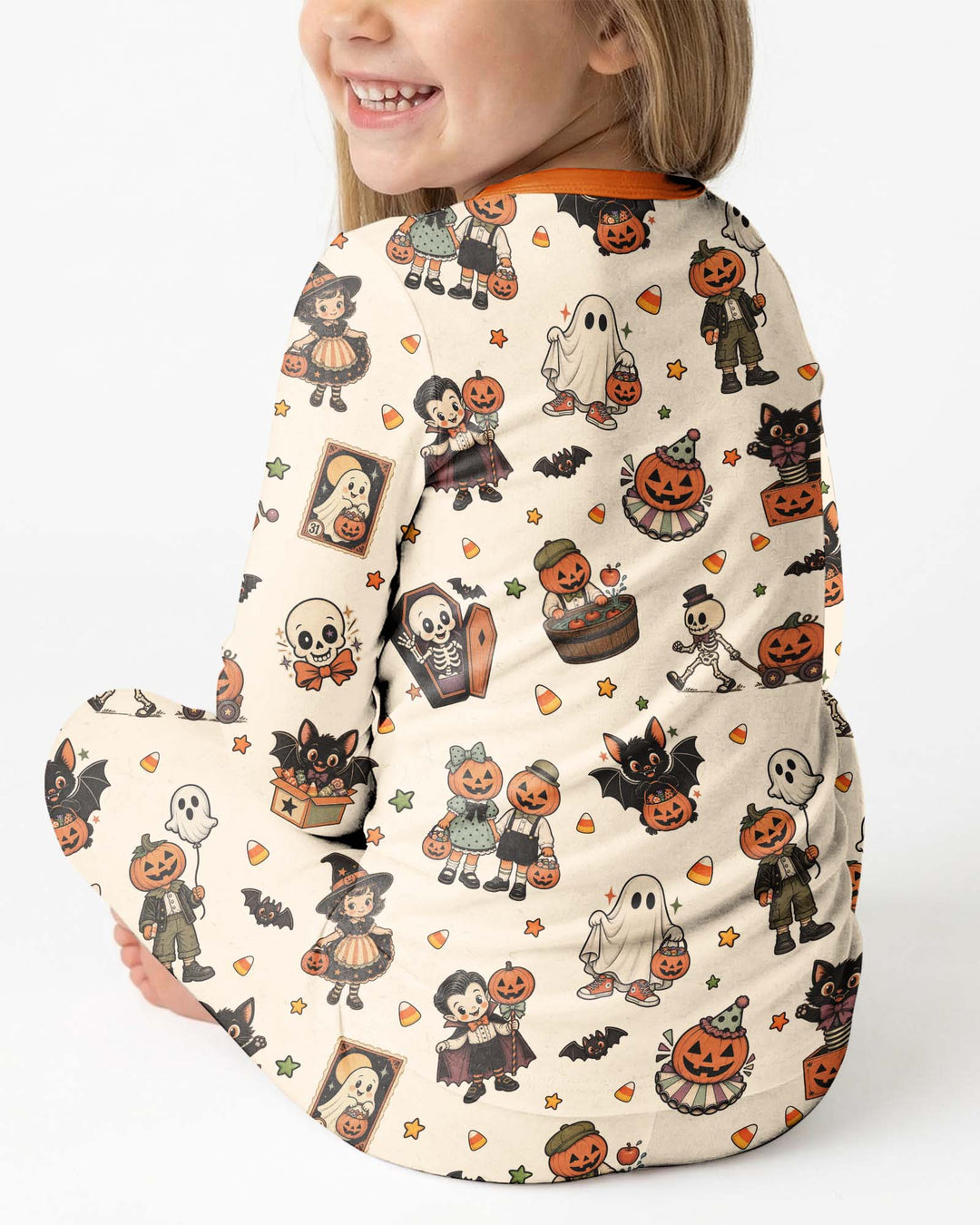 Vintage Halloween Bamboo Two Piece Long Sleeve Pajama Set