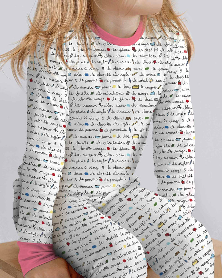 Zweiteiliges Langarm-Pyjama-Set mit Sommerfrüchten