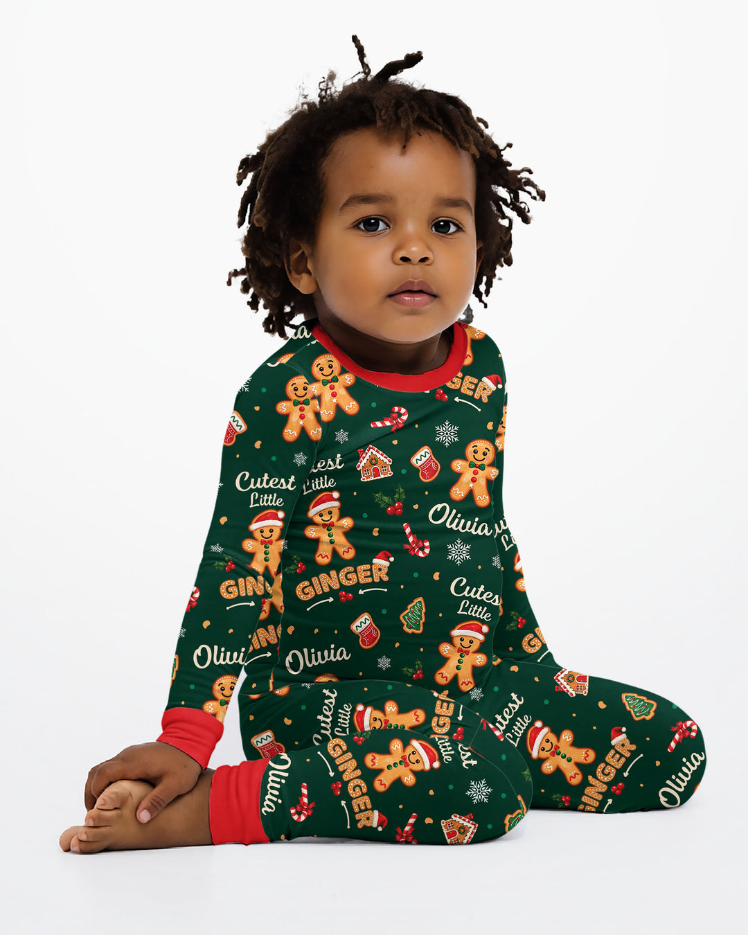 Custom Name Cutest Little Ginger Bamboo Two Piece Long Sleeve Pajama Set