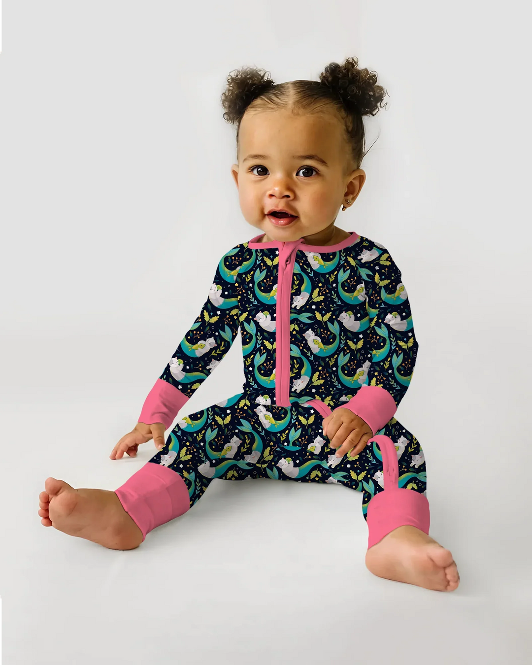 Midnight Mermaid Cats  Bamboo Convertible Zippy