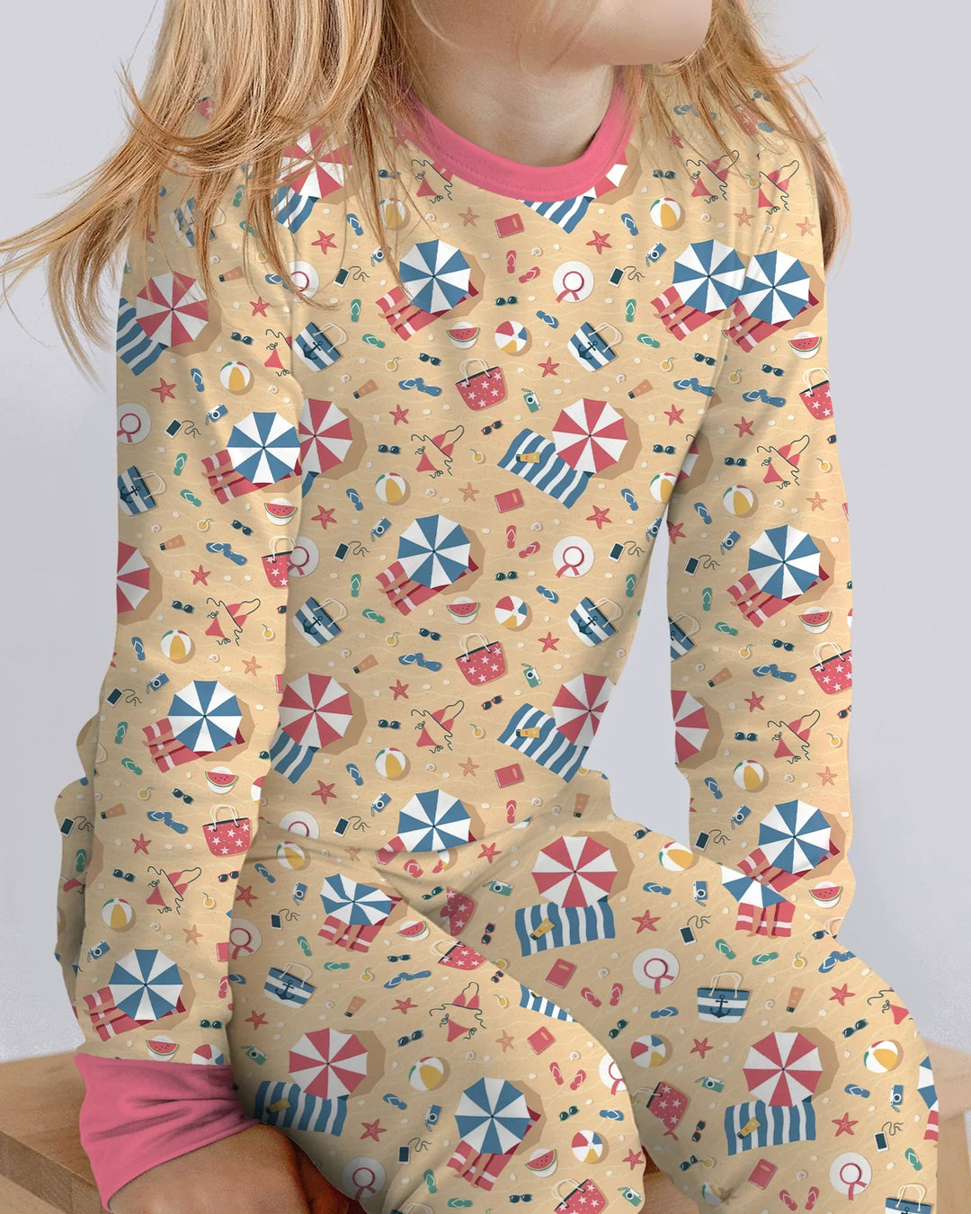 Sunny Beach Day Essentials Bamboo Two Piece Long Sleeve Pajama Set