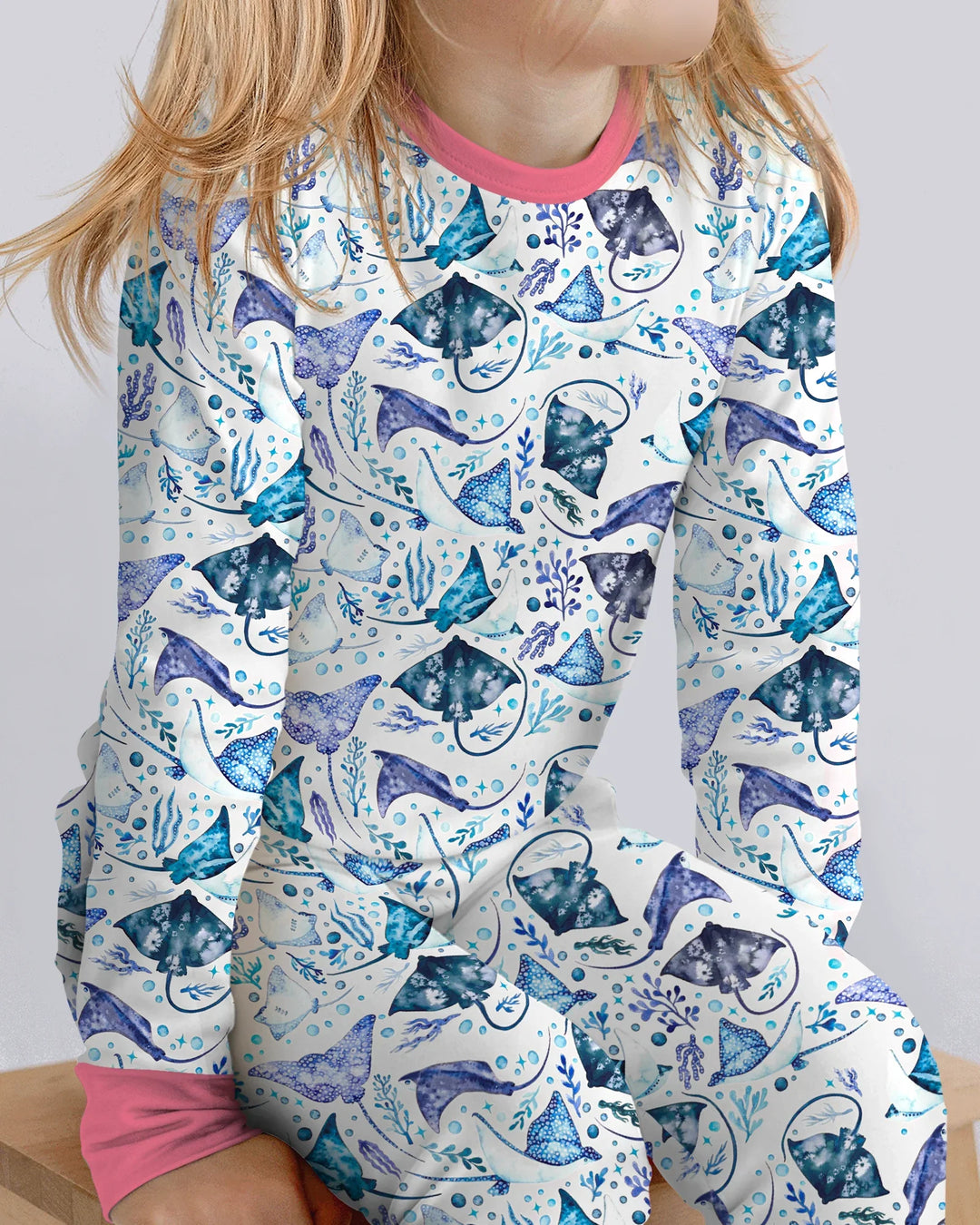 Zweiteiliges Langarm-Pyjama-Set mit Sommerfrüchten