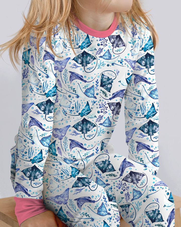 Zweiteiliges Langarm-Pyjama-Set mit Sommerfrüchten
