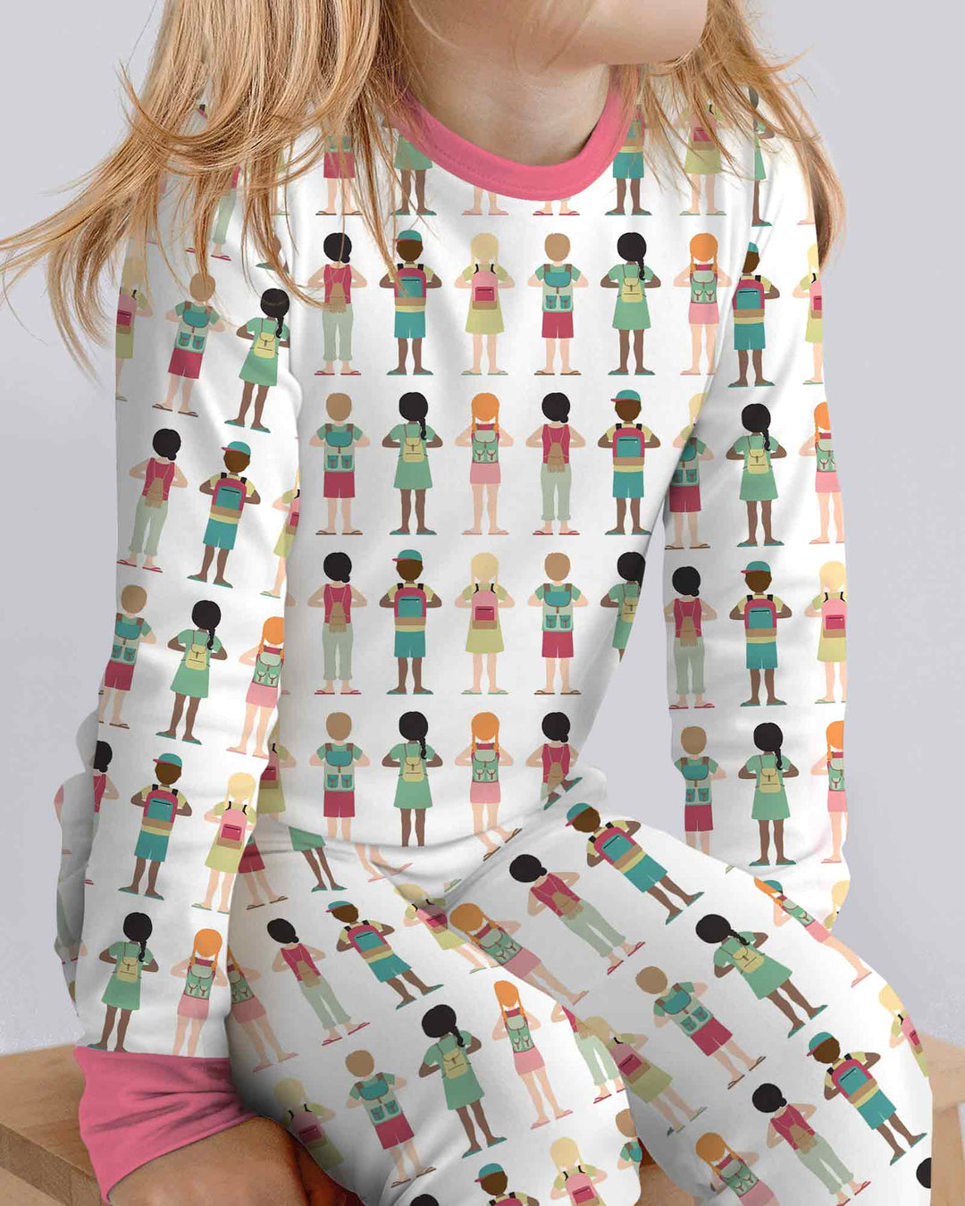 Conjunto de pijama de dos piezas de bambú con mangas largas, plantilla PERSONALIZADA