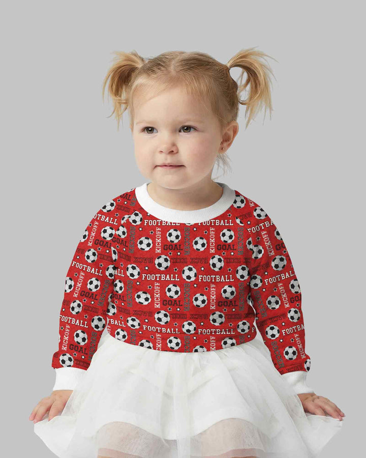 Red Soccer Ball Bamboo Crewneck Sweatshirt