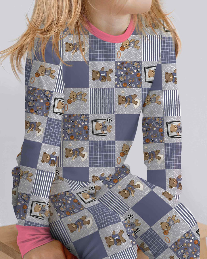 Game Day Teddy Bamboo Two Piece Long Sleeve Pajama Set
