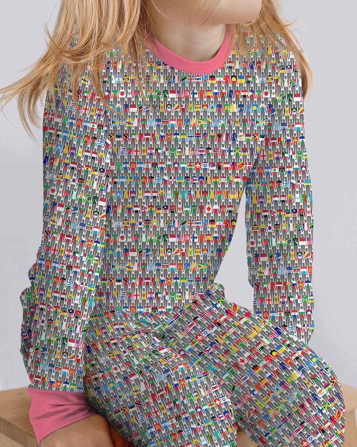 Conjunto de pijama de dos piezas de bambú con mangas largas, plantilla PERSONALIZADA