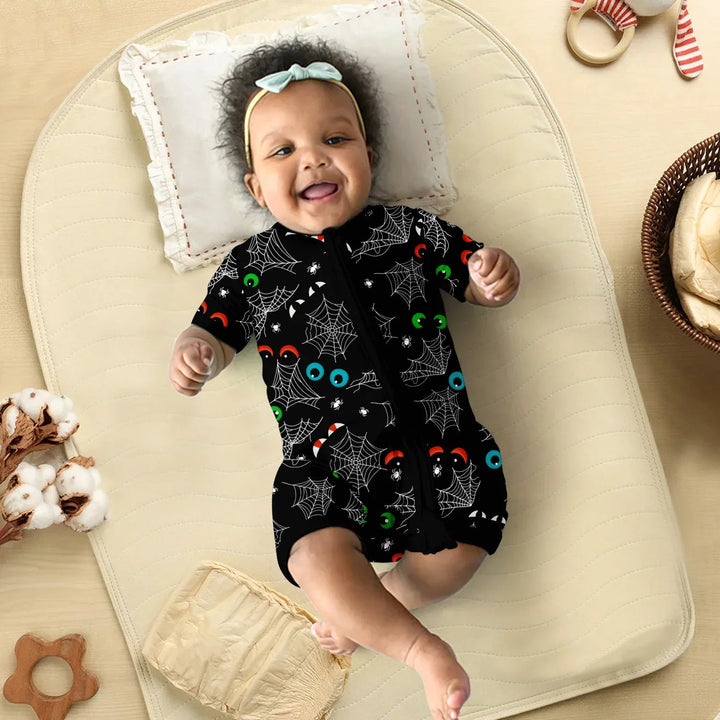 Glow In The Dark Creepy Spiderweb Shorty Zippy - Zumbamboo