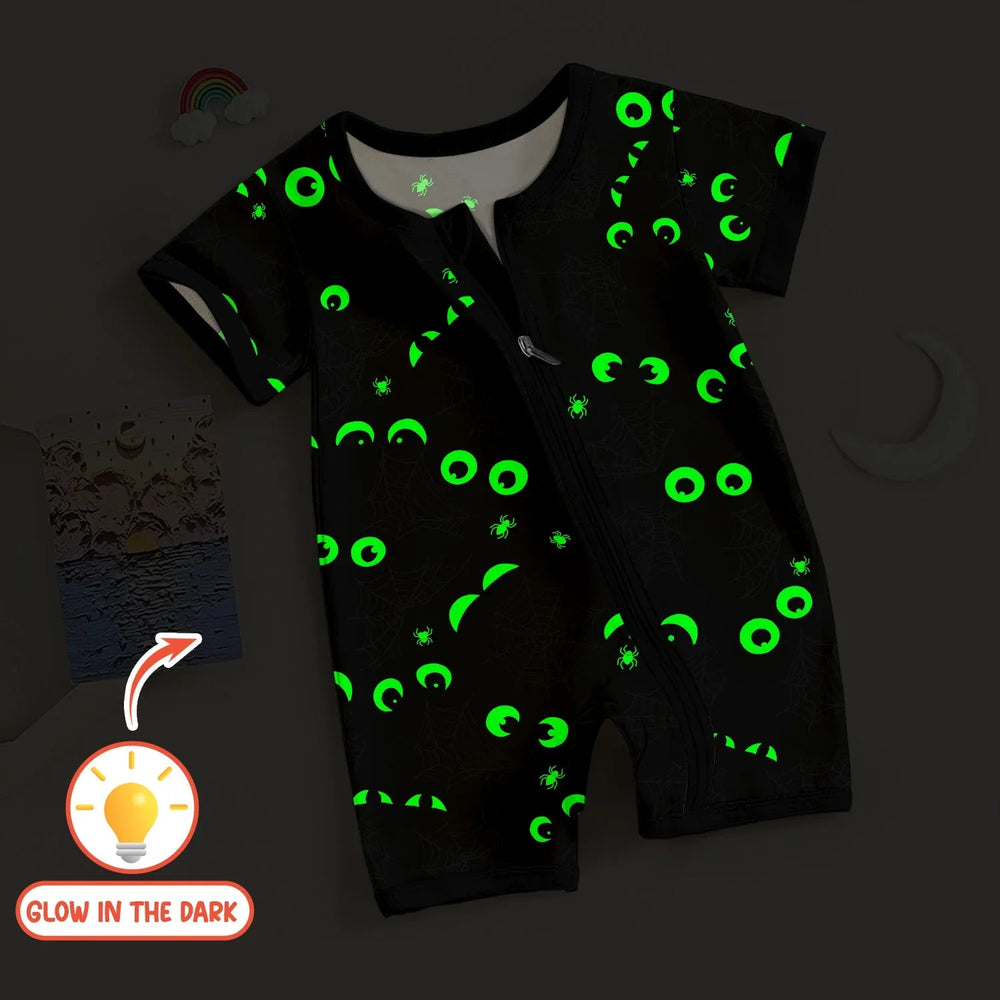 Glow In The Dark Creepy Spiderweb Shorty Zippy - Zumbamboo