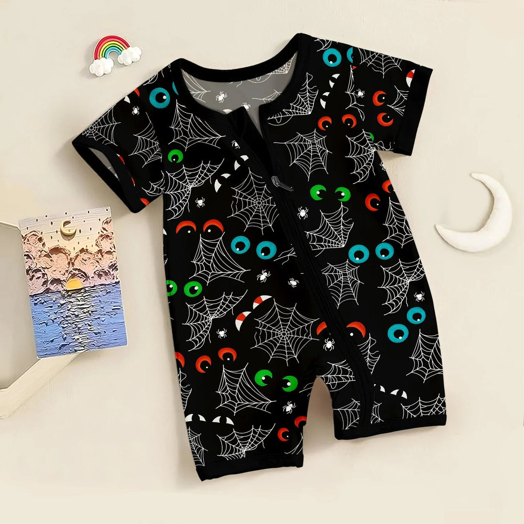 Glow In The Dark Creepy Spiderweb Shorty Zippy - Zumbamboo