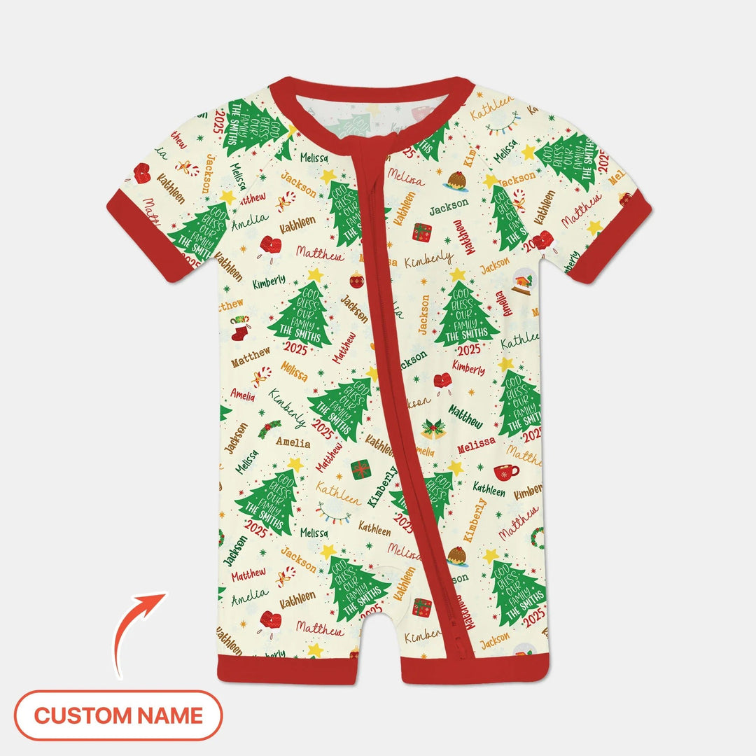 God Bless Our Family Custom Name Shorty Zippy , God Bless Our Family Custom Name Shorty Zippy - 0-3M