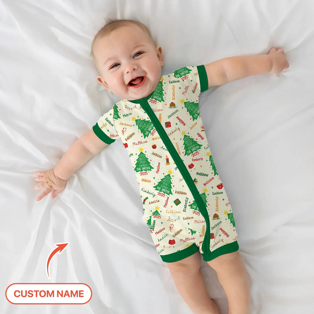 God Bless Our Family Custom Name Shorty Zippy , God Bless Our Family Custom Name Shorty Zippy - 0-3M