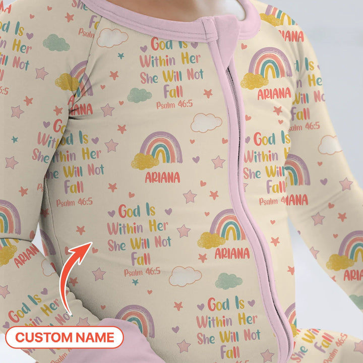 God Is Within Her She Will Not Fall Custom Name Convertible Zippy - Zumbamboo