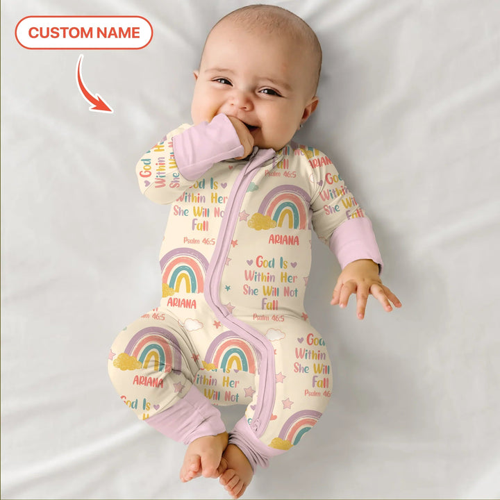 God Is Within Her She Will Not Fall Custom Name Convertible Zippy - Zumbamboo