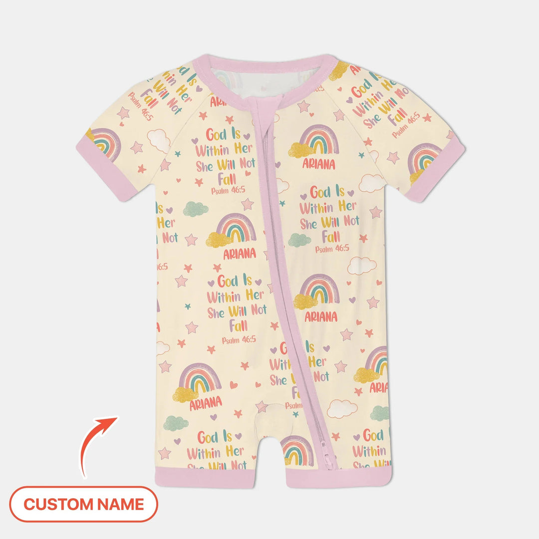God Is Within Her She Will Not Fall Custom Name Shorty Zippy - Zumbamboo