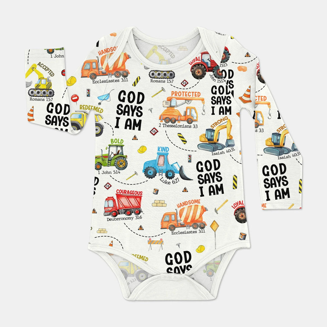 God Says I Am Boy BodySuit - Zumbamboo