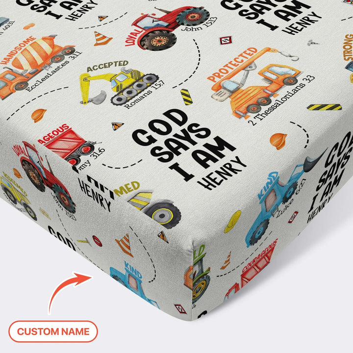 God Says I Am Boy Fitted Crib Sheet - Zumbamboo