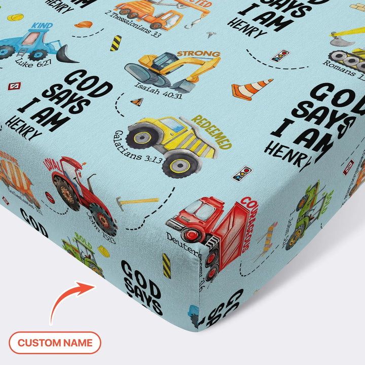 God Says I Am Boy Fitted Crib Sheet - Zumbamboo