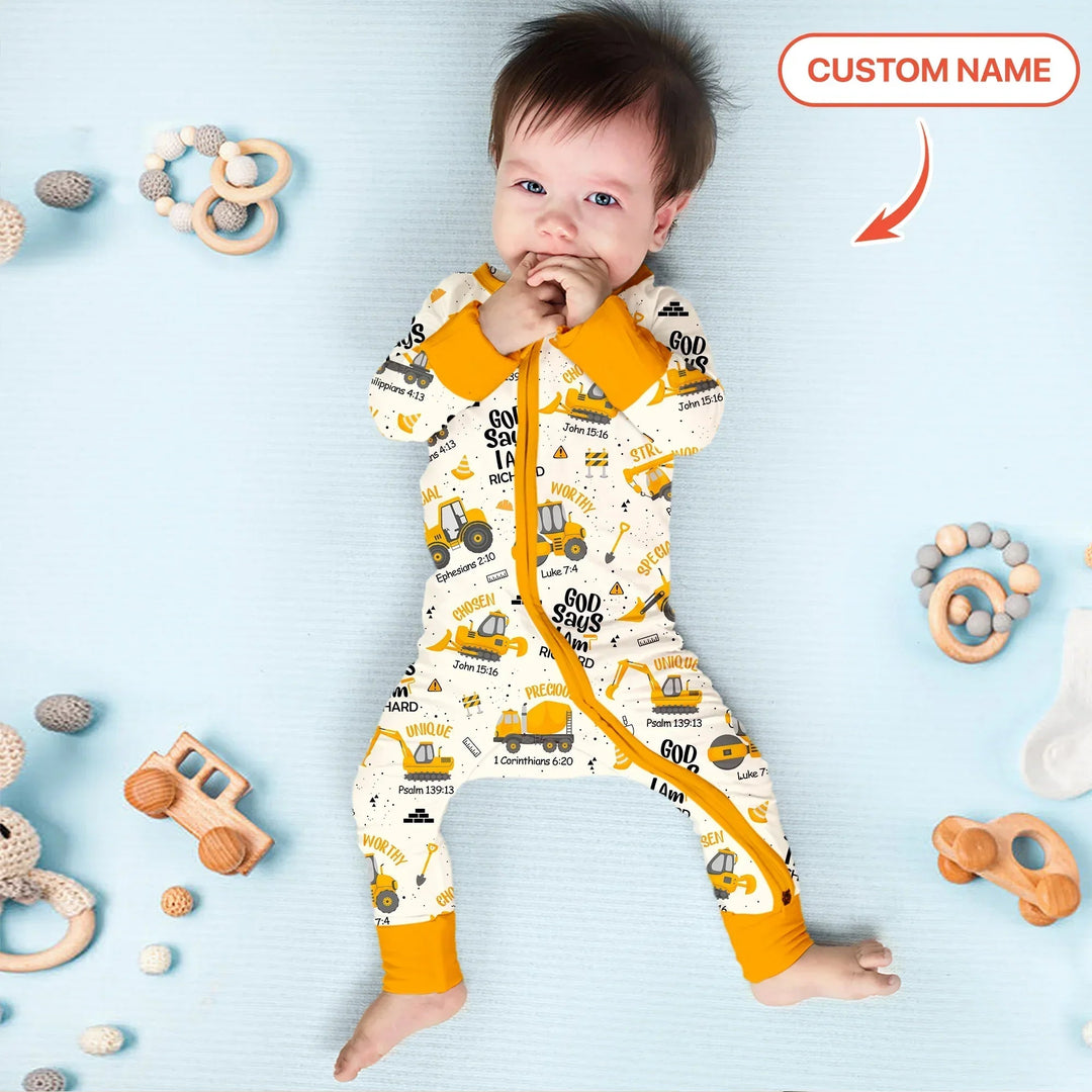 God Says I Am Custom Name Boy Convertible Zippy - Zumbamboo