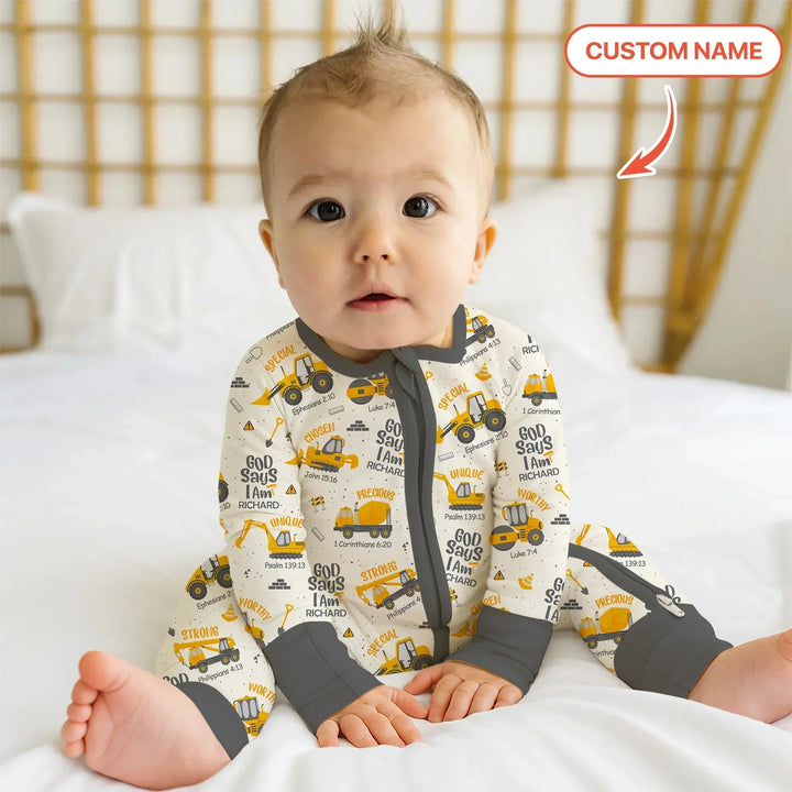 God Says I Am Custom Name Boy Convertible Zippy - Zumbamboo