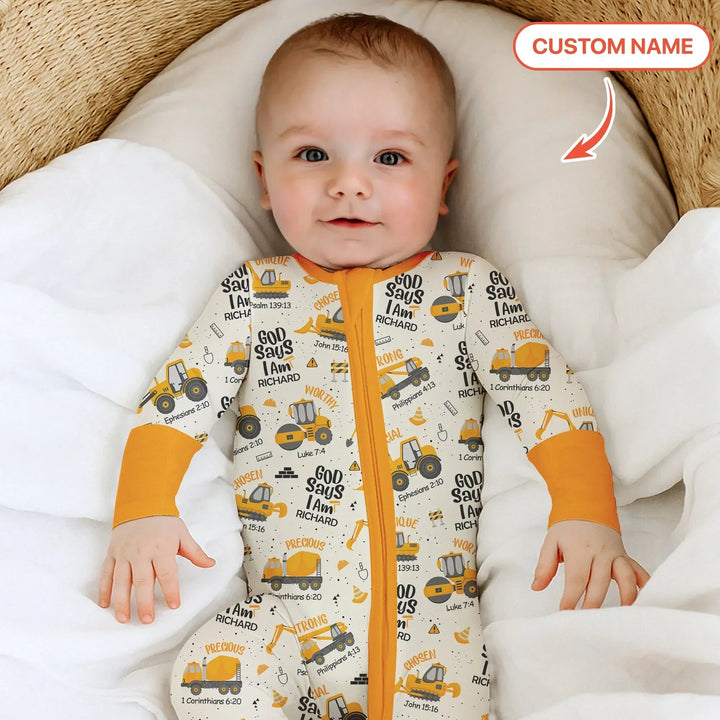 God Says I Am Custom Name Boy Convertible Zippy - Zumbamboo