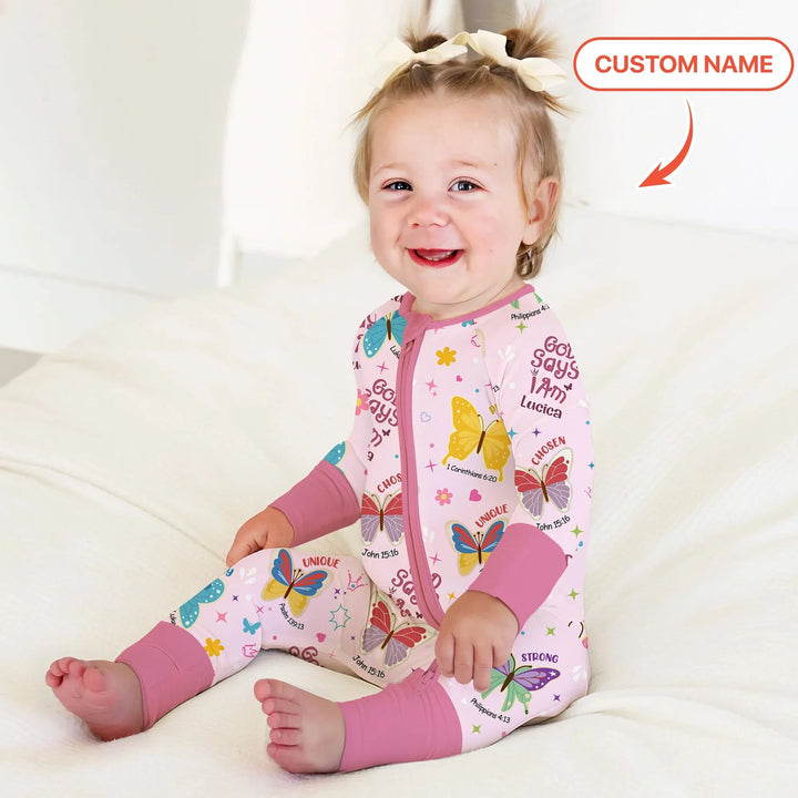 God Says I Am Custom Name Girl Convertible Zippy - Zumbamboo