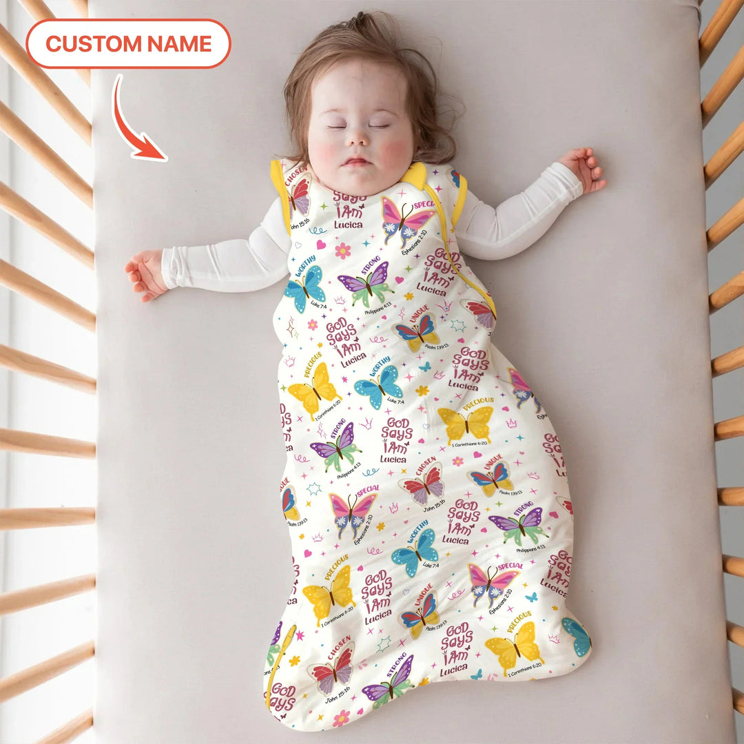 God Says I Am Custom Name Girl Sleep Bag 1.0 - Zumbamboo