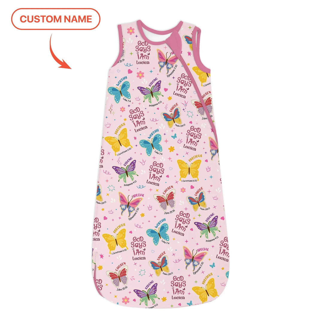 God Says I Am Custom Name Girl Sleep Bag 1.0 - Zumbamboo