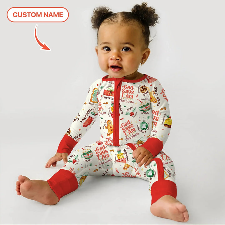 God Says I Am Custom Name Joyful Christmas Convertible Zippy - Zumbamboo