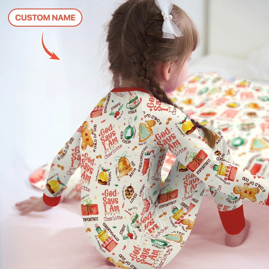 God Says I Am Custom Name Joyful Christmas Convertible Zippy - Zumbamboo