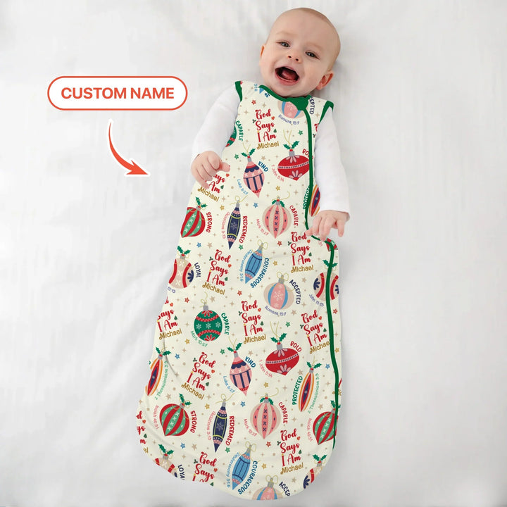 God Says I Am Joyful Christmas Sleep Bag For Baby - Zumbamboo