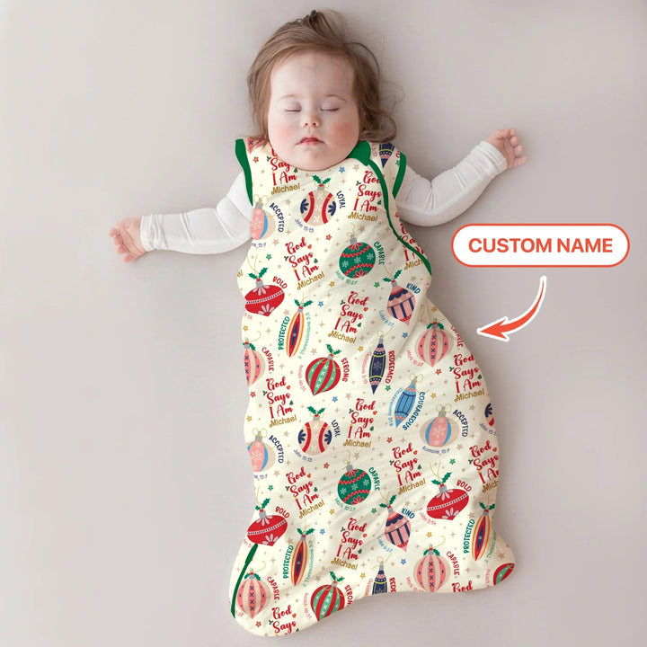 God Says I Am Joyful Christmas Sleep Bag For Baby - Zumbamboo