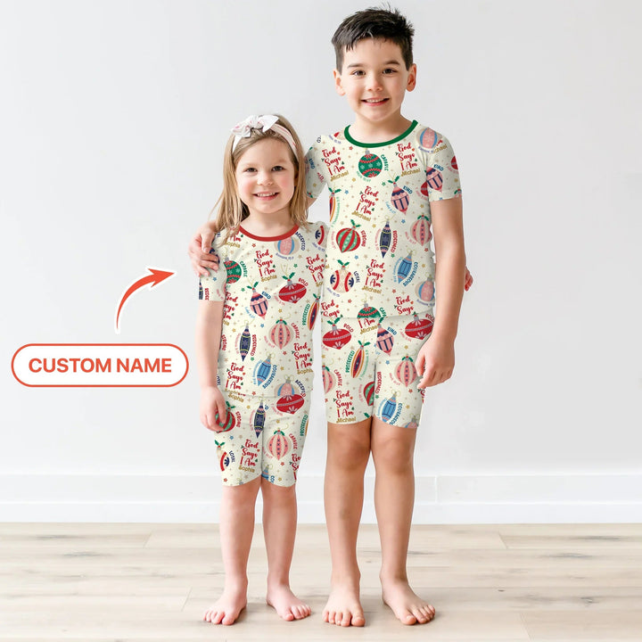 God Says I Am Joyful Christmas Two Piece Short Sleeve Shorts Pajama Set - Zumbamboo