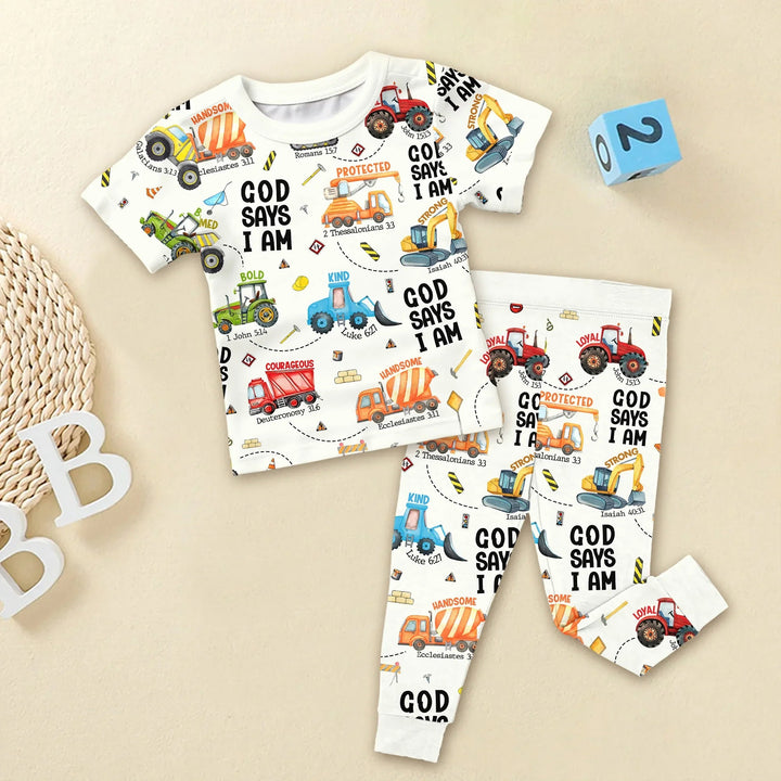 God Says I Am Two Piece Short Sleeve Pajama Set - Zumbamboo