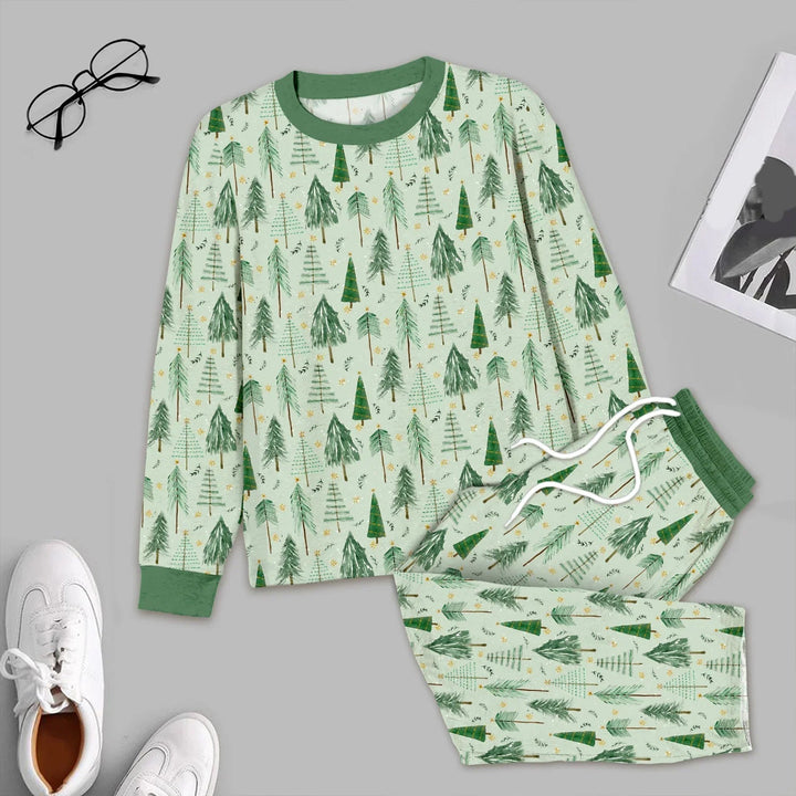 Green Christmas Tree Farm Men's Pajama Set - Zumbamboo