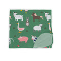 Green Farm Animals Toddler Blanket , Green Farm Animals Toddler Blanket - Default Title