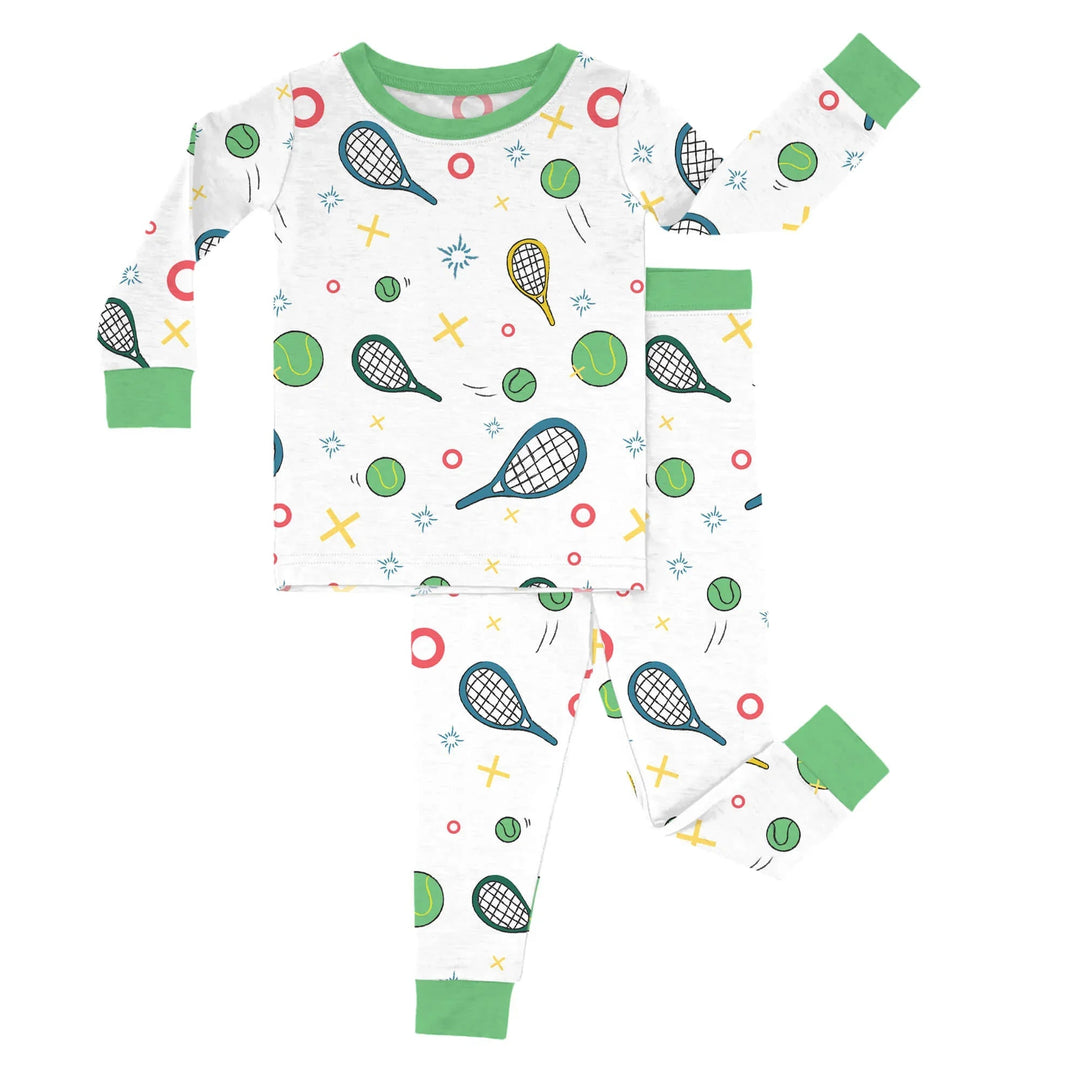 Green Tennis Two Piece Pajama Set - Zumbamboo